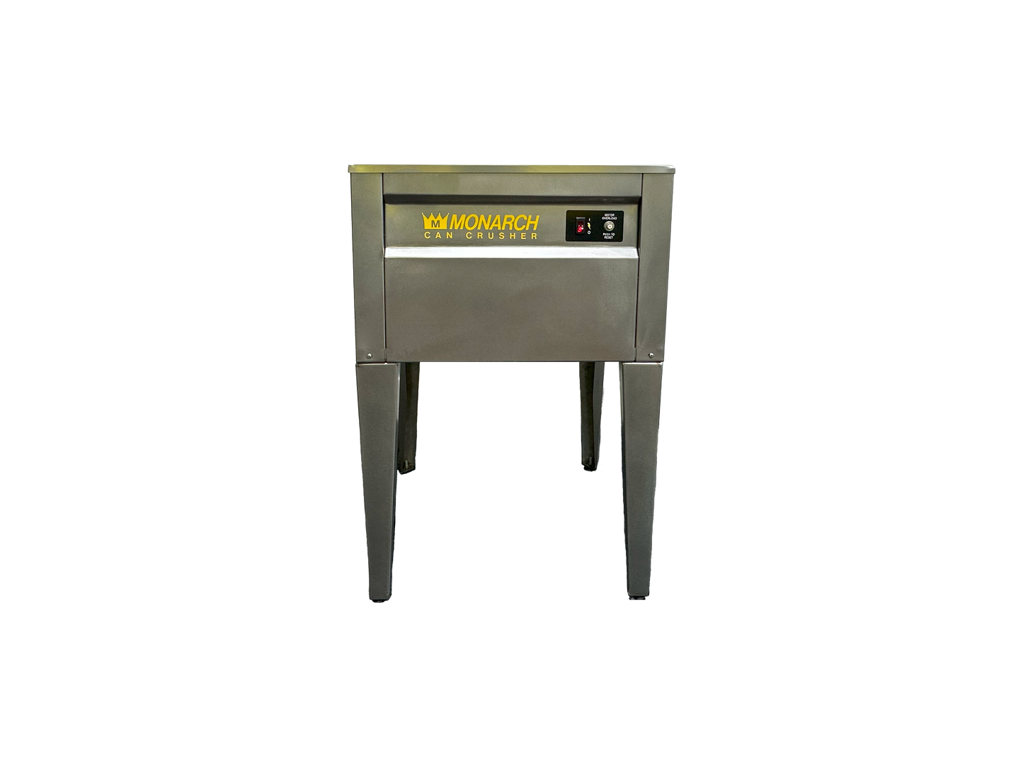 Monarch Automatic Can Crusher in stainless steel - front view